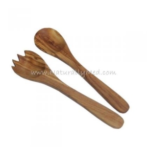 Olive wood salad servers