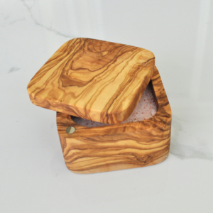 Olive Wood Square Salt Cellar