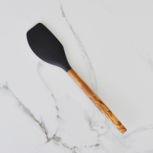 Black Silicone and Olive Wood Spatula